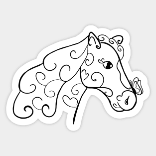 Abstract horse and butterfly Sticker